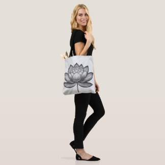 Tote Bag Sacred hand drawn lotus flower, water lily flower