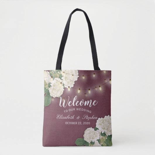 Tote Bag Sacs-Cadeaux mariages de bienvenue Hydrangeas Lumi (Devant)