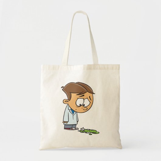 Tote Bag Sad Boy Scientist avec Broken Experiment (Devant)
