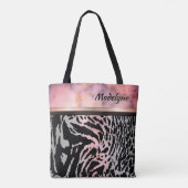 Tote Bag Safari de tigres rose marbre (Dos)