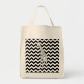 Tote Bag Safari noir Chevron avec Giraffe d'Art pop (Devant)