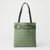 Tote Bag Sage and Olive Plaid (Devant)