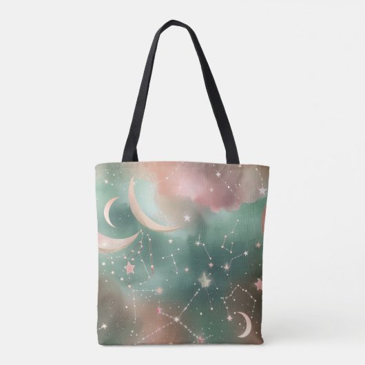 Tote Bag Sage Green Blush Moon Earthy Aesthetic (Dos)