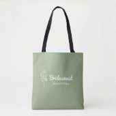 Tote Bag Sage green Bridesmaid Proposition Maid honoré Cade (Devant)