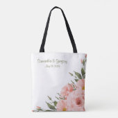 Tote Bag Sage Green & Peach Roses (Dos)