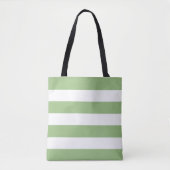 Tote Bag Sage Green Tote with Classic White Stripe (Devant)