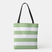 Tote Bag Sage Green Tote with Classic White Stripe (Dos)