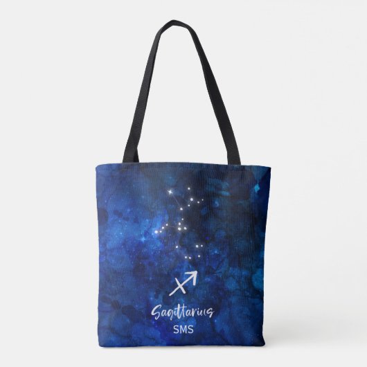 Tote Bag Sagittaire Zodiac Constellation Galaxie Monogramme (Dos)