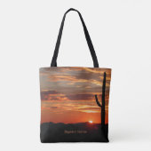 Tote Bag Saguaro Cactus, coucher du soleil (Dos)