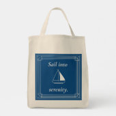 Tote Bag Sail Into Serenity Nautical Sailboat (Dos)