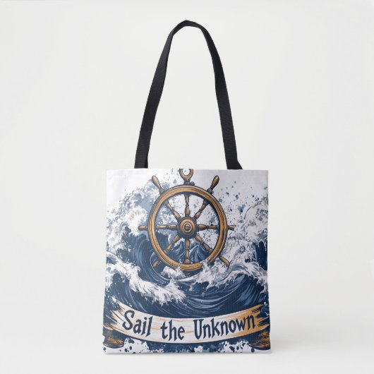 Tote Bag "Sail the Unknown" - Conception inspirée par le na (Devant)
