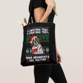 Tote Bag Saint Bernard Chien Noël Drôle Ornements Pyjama (De près)