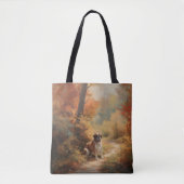 Tote Bag Saint Bernard en automne Feuilles Automne automne  (Devant)