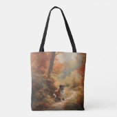 Tote Bag Saint Bernard en automne Feuilles Automne automne  (Dos)