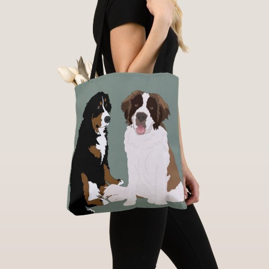 Tote Bag Saint Bernard et Bernese Mountain Dog (De près)