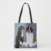 Tote Bag Saint Bernard et Bernese Mountain Dog (Devant)