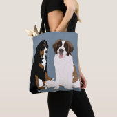 Tote Bag Saint Bernard et Bernese Mountain Dog (De près)