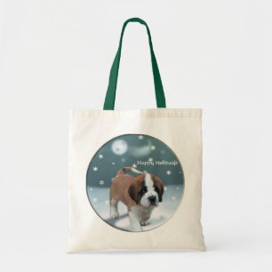 Tote Bag Saint Bernard Puppy Christmas Gifts