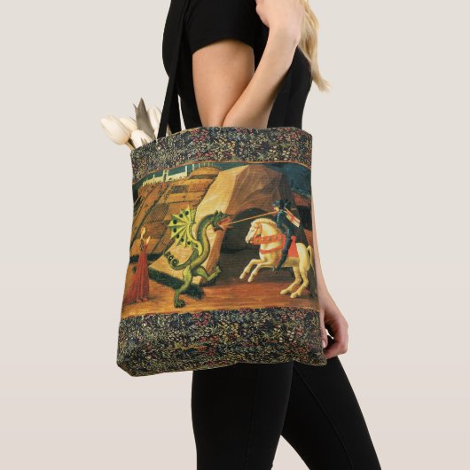 TOTE BAG SAINT GEORGE, DRAGON ET PRINCESS (De près)