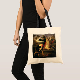 Tote Bag Saint Georges combattant le dragon par Raphaël San
