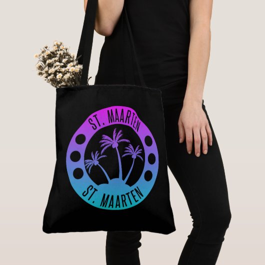 Tote Bag Saint-Martin Blue Gradient Sint Martin (De près)