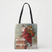 Tote Bag Saint Nicolas victorien de Noël sur le toit (Devant)