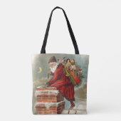 Tote Bag Saint Nicolas victorien de Noël sur le toit (Dos)