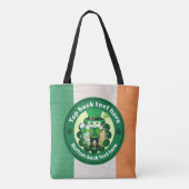 Tote Bag Saint Patrick avec un chat à un oeil heureux (Dos)