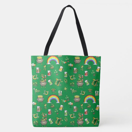 Tote Bag Saint Patrick Casquette arc-en-ciel vert (Devant)