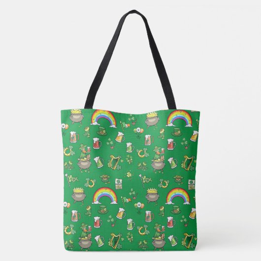 Tote Bag Saint Patrick Casquette arc-en-ciel vert (Dos)