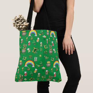 Tote Bag Saint Patrick Casquette arc-en-ciel vert