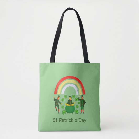 Tote Bag Saint Patrick' Day Shamrock Rainbow St Patrick's D (Devant)