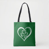 Tote Bag Saint Patrick's Day Drôle Shamrock Coeur irlandais (Devant)