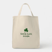 Tote Bag Saint Patrick's Day, Drôle Texte Extra Luck Inside (Dos)