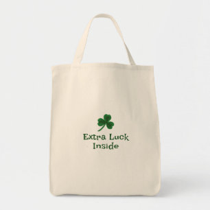 Tote Bag Saint Patrick's Day, Drôle Texte Extra Luck Inside