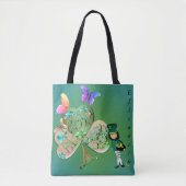 Tote Bag Saint Patrick's day Leprechaun avec nom (Devant)