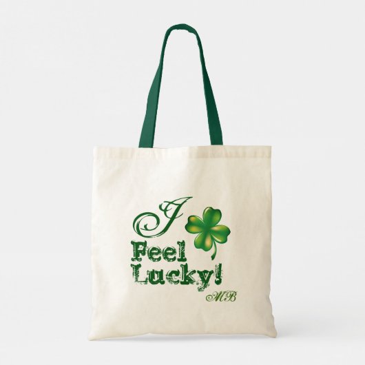 Tote Bag Saint Patrick's Day Monogramme, Feel Lucky, Shamro (Dos)