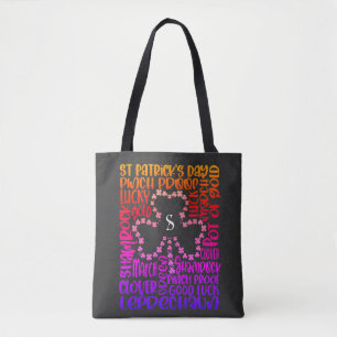 Tote Bag Saint Patricks Jour Clover Leaf Initial