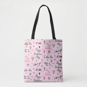 Tote Bag Saint-Valentin : Arrière - plan "Je t'aime".