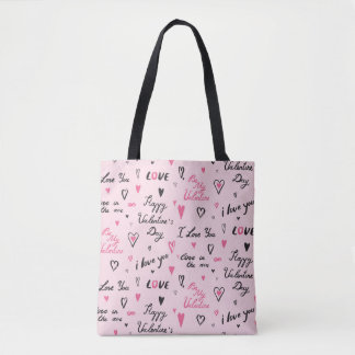 Tote Bag Saint-Valentin : Arrière - plan "Je t'aime".