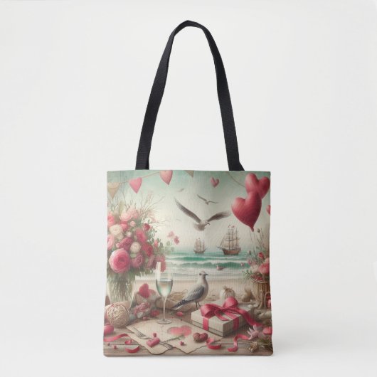 Tote Bag Saint-Valentin côtière/nautique (Devant)