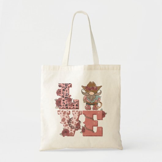 Tote Bag Saint Valentin Cowboy Gnome (Devant)
