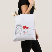 Tote Bag Saint-Valentin - Design art linéaire (De près)