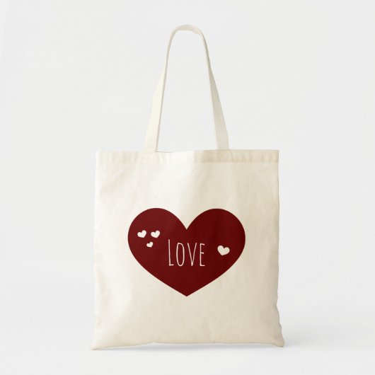 Tote Bag Saint Valentin mignon amour Coeur rouge (Devant)