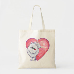 Tote Bag Saint Valentin Poméranie Blanche
