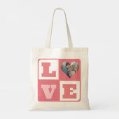 Tote Bag Saint-Valentin Romantique rose Love Heart Photo (Dos)