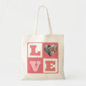 Tote Bag Saint-Valentin Romantique rose Love Heart Photo (Devant)