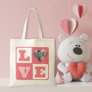 Tote Bag Saint-Valentin Romantique rose Love Heart Photo
