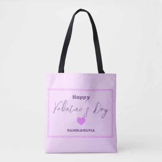Tote Bag Saint-Valentin rose - violet (Devant)