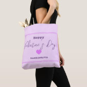 Tote Bag Saint-Valentin rose - violet (De près)